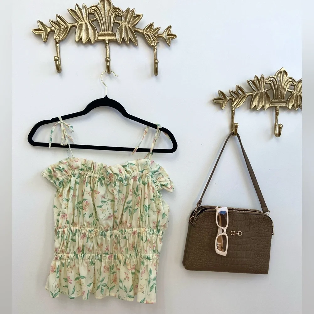 Floral Ruffle Strap Top - Picture 2 of 4